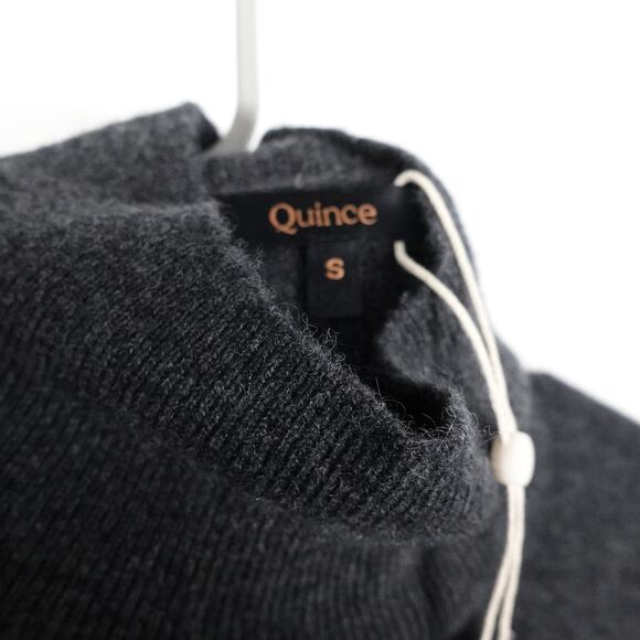 New Quince Charcoal Mongolian Cashmere Turtleneck Midi Sweater Dress Small 3479 - Picture 7 of 12
